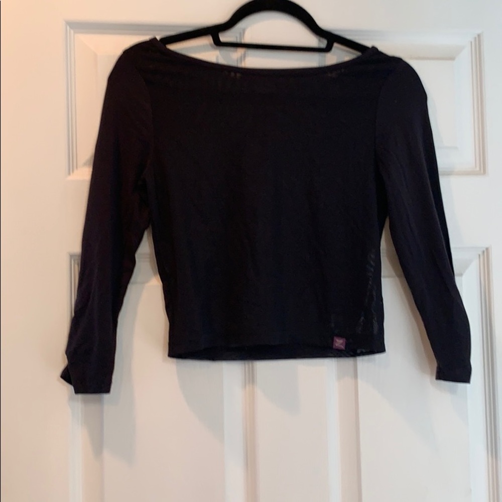 Mesh zobha yoga top black size small